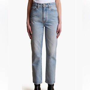 Khaite Abigail Crop Straight Leg Jeans in Bryce Stretch